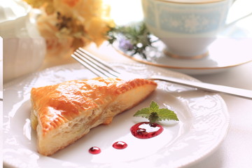 Homemade meat pie for afternoon tea image