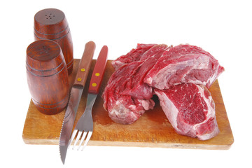 beef fresh raw steak on wood