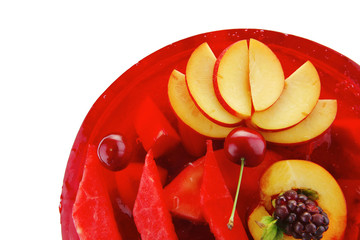 red jelly pie with apricot and watermelon