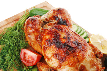 poultry : homemade roast turkey with vegetables