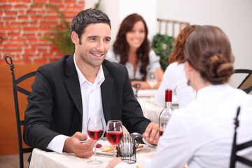 Couple in restaurant