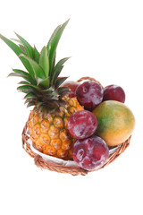 lot of fresh raw tropical fruits