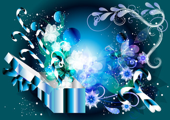 Blue Christmas decorative background