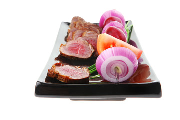 main course : grilled fat meat