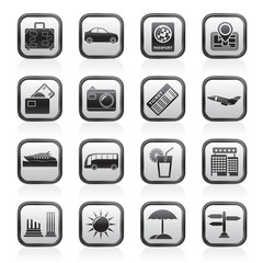 Travel and vacation icons - vector icon set