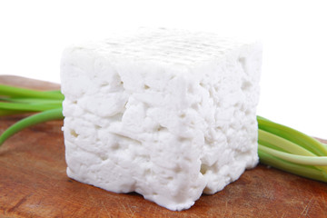 dairy food : feta white cheese cube