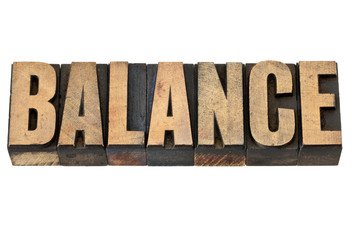balance word in wood type
