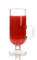 Tropical juice in glass isolated on white
