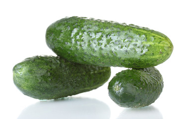 Cucumbers isolated on white