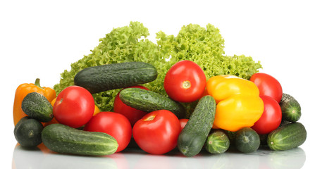 fresh vegetables isolated on white