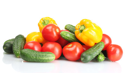 fresh vegetables isolated on white