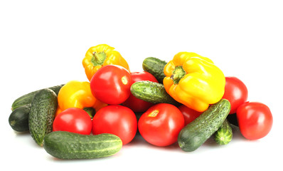 fresh vegetables isolated on white