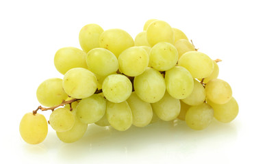 ripe sweet grapes isolated on white