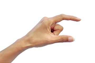 Female hand isolated on white