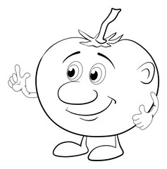Character tomato, outline