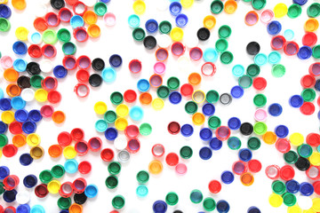 color plastic caps background