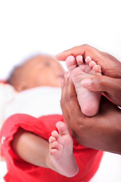 Newborn Baby African American Foot