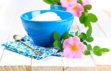 Cottage cheese  in bowl