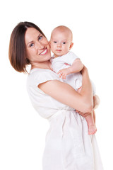 mother holding her son