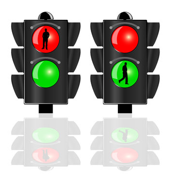 traffic lights for pedestrians vector illustration