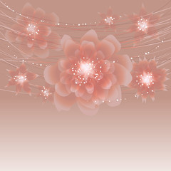 Card or invitation with abstract floral background. © incomible