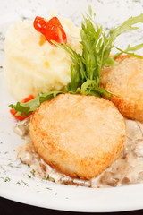 chicken cutlet with  potatoes