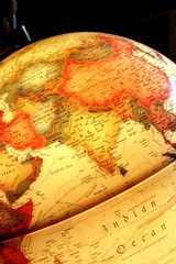 Asia on the luminous globe