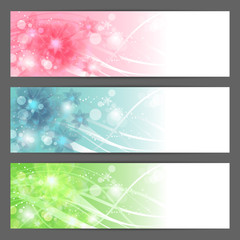 Vector floral illustration background. Horizontal banner.