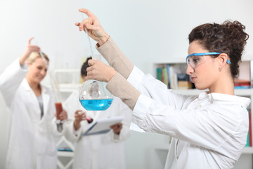female technicians in laboratory