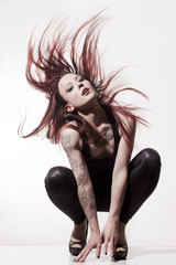beautiful girl with tattoos