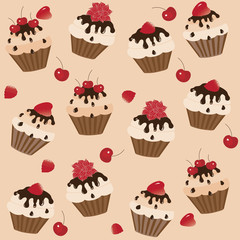a set of cups and cakes