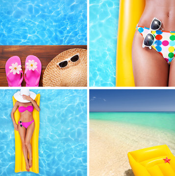 Set od summer holiday images