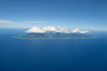 Aerial view of the tropical island of Moorea