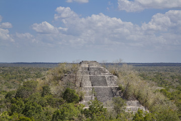 mayan ruins at calakmul, mexico