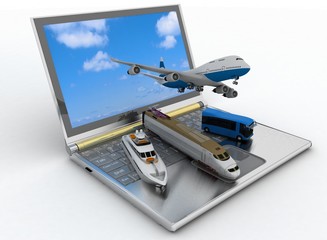 concept of transport for trips. 3d render illustration