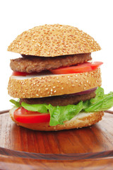 double grilled hamburger