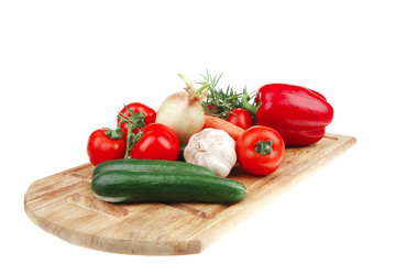 Composition with raw vegetables