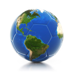 3d globe on soccer ball