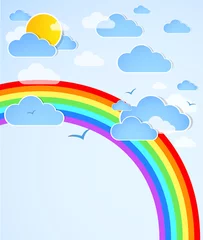Foto op Plexiglas Hemelachtergrond met regenboog. © Alex