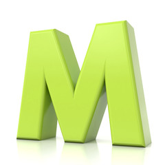 3D green letter collection - M