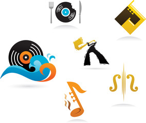 collection of music icons and elements