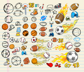 Mega Sports Vector Illustration Set
