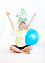 Senior woman doing yoga.