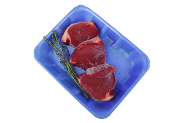 raw beef fillet medallions