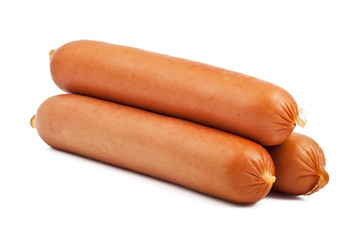 Sausages are isolated on a white background