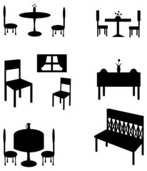 Sets of silhouette furniture, create by vector