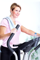 Senior woman doing exercise.