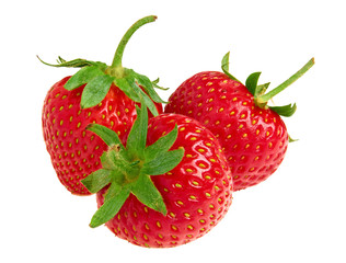 Appetizing strawberry. Isolated on a white background