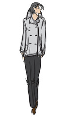 Fototapeta premium SKETCH. fashion girl. Hand-drawn fashion model