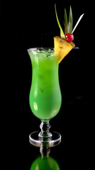 green cocktail with pineapple